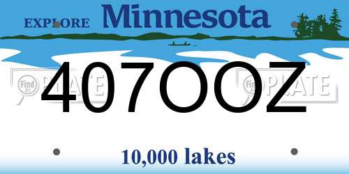407OOZ Minnesota License Plate