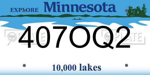 407OQ2 Minnesota License Plate