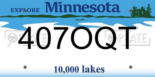 407OQT Minnesota License Plate
