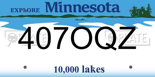 407OQZ Minnesota License Plate