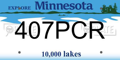 407PCR Minnesota License Plate