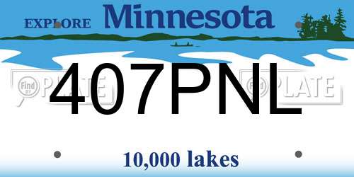 407PNL Minnesota License Plate