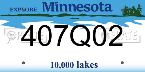 407Q02 Minnesota License Plate