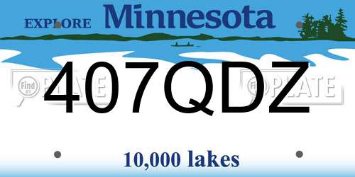 407QDZ Minnesota License Plate