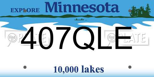 407QLE Minnesota License Plate