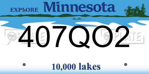 407QO2 Minnesota License Plate