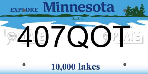 407QOT Minnesota License Plate