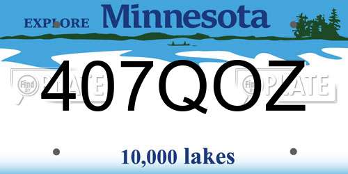 407QOZ Minnesota License Plate