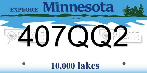 407QQ2 Minnesota License Plate