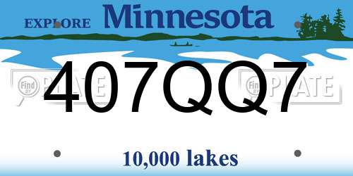 407QQ7 Minnesota License Plate