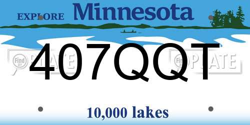 407QQT Minnesota License Plate