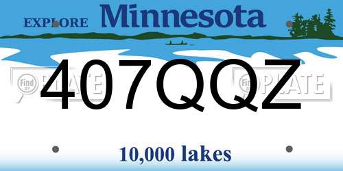 407QQZ Minnesota License Plate