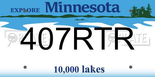 407RTR Minnesota License Plate