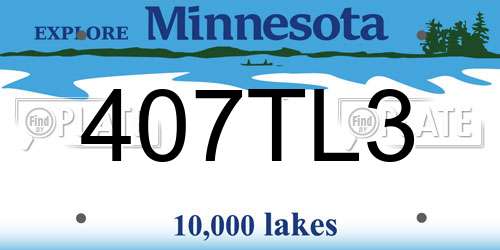 407TL3 Minnesota License Plate