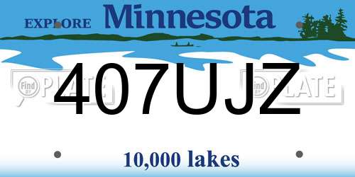 407UJZ Minnesota License Plate