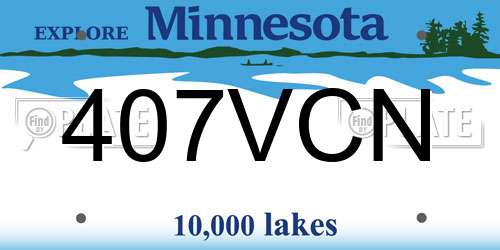 407VCN Minnesota License Plate