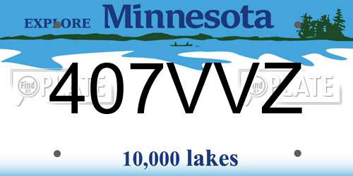 407VVZ Minnesota License Plate