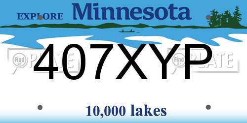 407XYP Minnesota License Plate