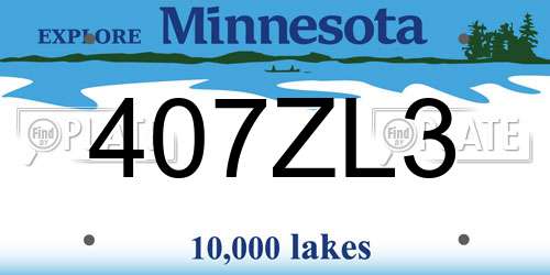 407ZL3 Minnesota License Plate