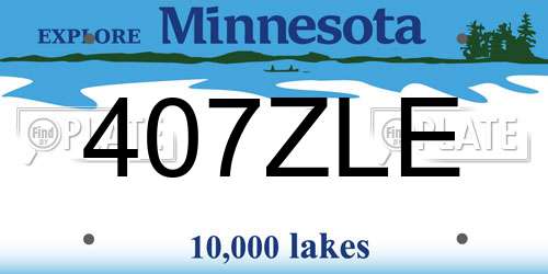 407ZLE Minnesota License Plate