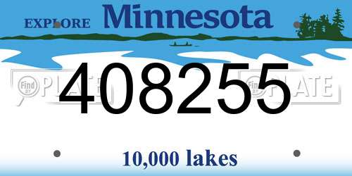 408255 Minnesota License Plate