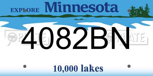 4082BN Minnesota License Plate