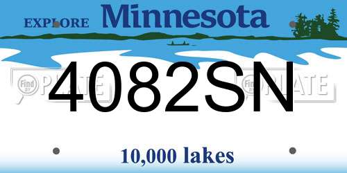 4082SN Minnesota License Plate