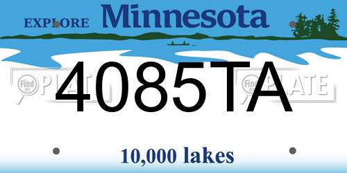 4085TA Minnesota License Plate