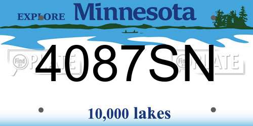 4087SN Minnesota License Plate
