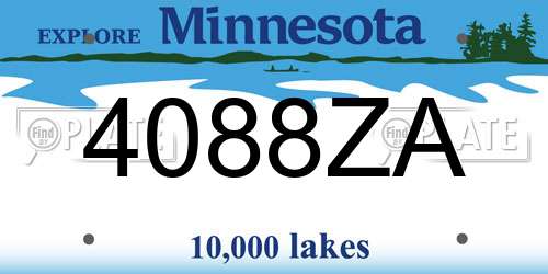 4088ZA Minnesota License Plate