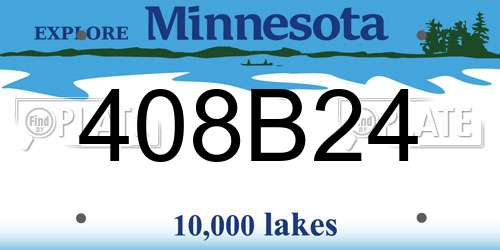 408B24 Minnesota License Plate