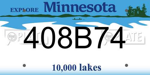 408B74 Minnesota License Plate