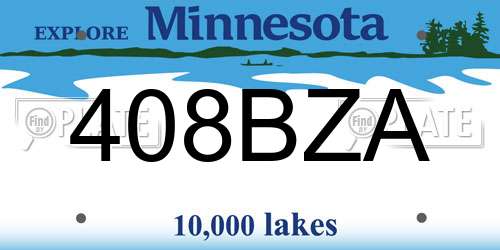 408BZA Minnesota License Plate