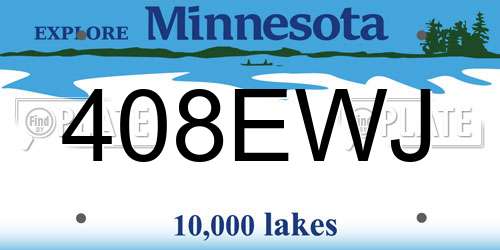 408EWJ Minnesota License Plate