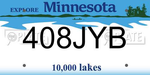 408JYB Minnesota License Plate