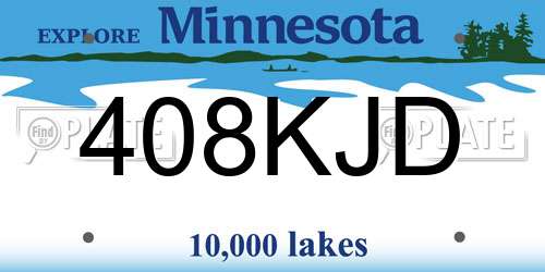 408KJD Minnesota License Plate