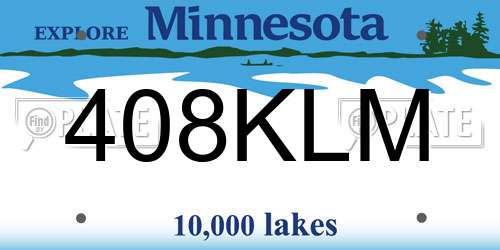 408KLM Minnesota License Plate
