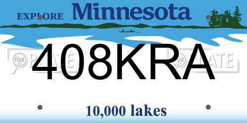 408KRA Minnesota License Plate