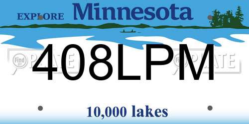 408LPM Minnesota License Plate