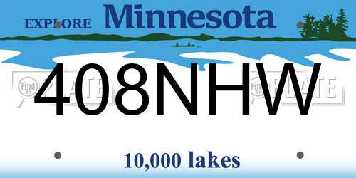 408NHW Minnesota License Plate