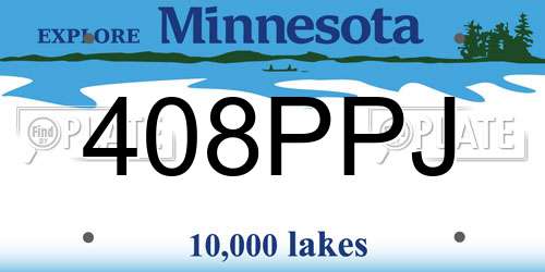 408PPJ Minnesota License Plate