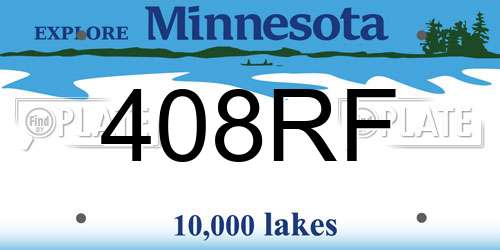 408RF Minnesota License Plate
