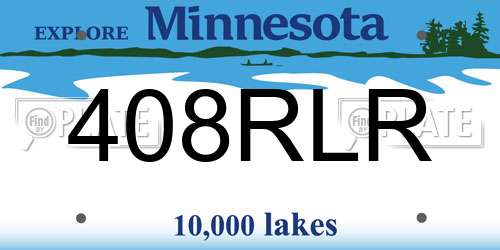 408RLR Minnesota License Plate