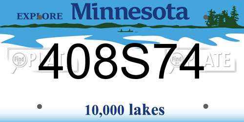 408S74 Minnesota License Plate