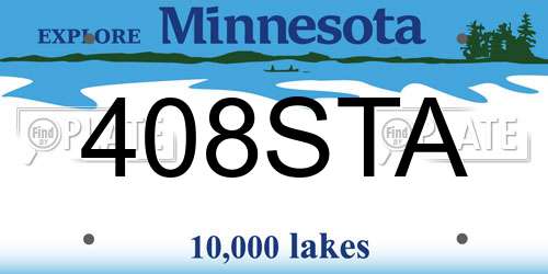 408STA Minnesota License Plate