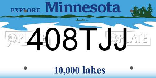 408TJJ Minnesota License Plate