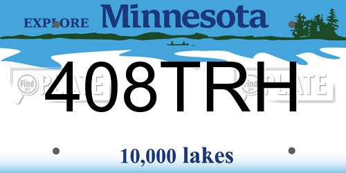 408TRH Minnesota License Plate