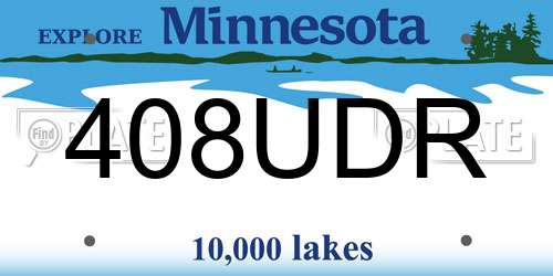408UDR Minnesota License Plate