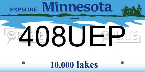 408UEP Minnesota License Plate