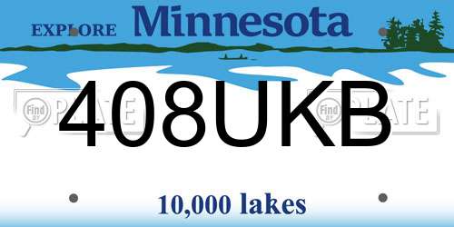 408UKB Minnesota License Plate